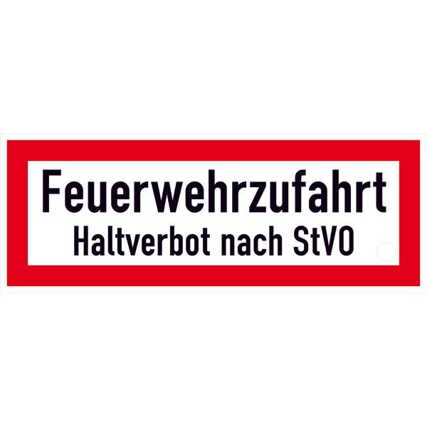 Feuerwehrzeichen nach DIN 4066 Feuerwehrzufahrt Halteverbot nach StVO