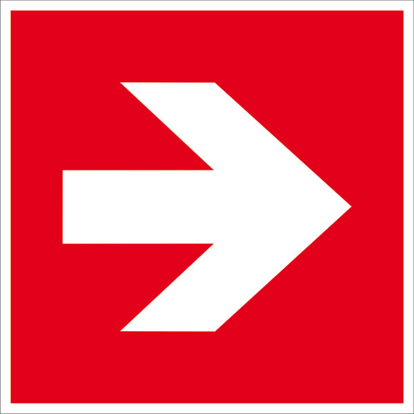 Brandschutzschild Pfeil links/rechts langnachleuchtend nach DIN 7010 
