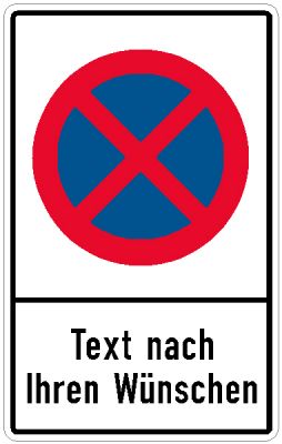 Text wählbar Halteverbotsschild Hochformat
