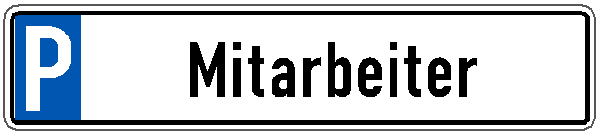 Parkplatzschild im Kennzeichenformat 520 x 110 mm  - Text Mitarbeiter